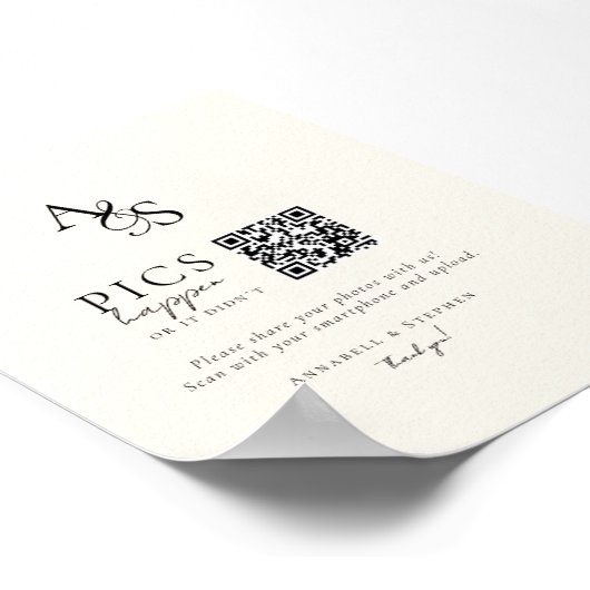 Bilder passieren! Foto, QR-Code, Hochzeit Poster (Ecke)