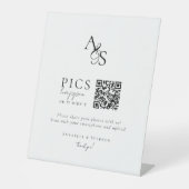 Bilder passieren! Foto, QR-Code, Hochzeit Sockelschild (Vorderseite)