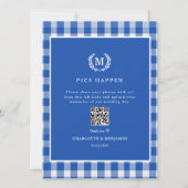 BILDER PASSIEREN! QR Code Blue Gingham Wedding Gal (Vorderseite)