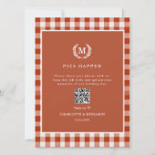 BILDER PASSIEREN! QR Code Brown Gingham Wedding Ga (Vorderseite)