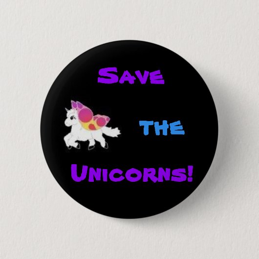 Bilder, retten, Unicorns! Button (Vorderseite)