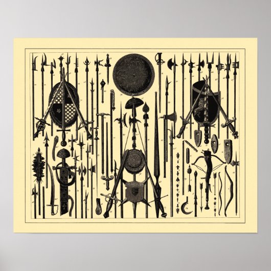 Bilder von antiken mittelalterlichen Waffen Poster (Vorne)