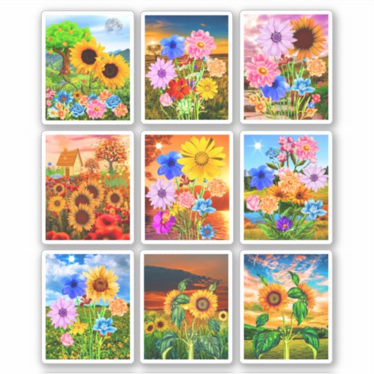 Bilder von Blume - Kawaii Spring Stickers Aufkleber (Vorderseite)