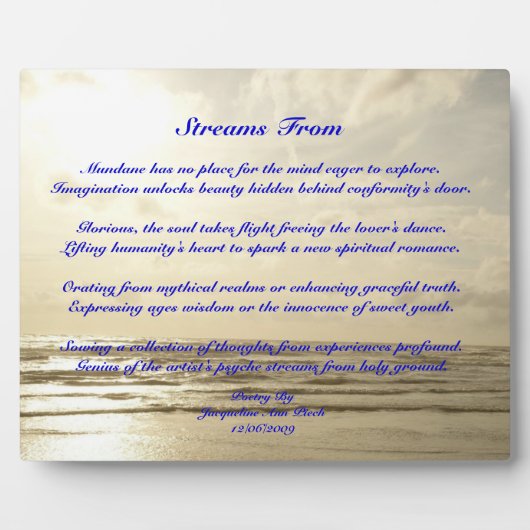 Bilder von der Poesie Plaque Fotoplatte (Vorderseite)