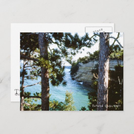 Bilder von Felsen, Michigan Munising Lake Superior Postkarte (Vorne/Hinten)