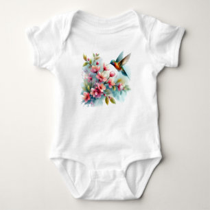 Bilder von Floral/Frühjahr-Kolibris Baby Strampler