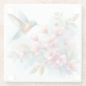 Bilder von Floral/Frühjahr-Kolibris Glasuntersetzer (Rückseite)