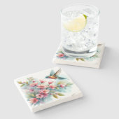 Bilder von Floral/Frühjahr-Kolibris Steinuntersetzer (Seitenansicht)