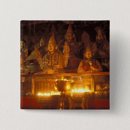 Bilder von Lamas im Kloster Sara, Lhasa, Button (Vorderseite)