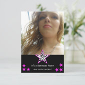 Bilder: Zebra-Star-Party Einladung (Stehend Vorderseite)