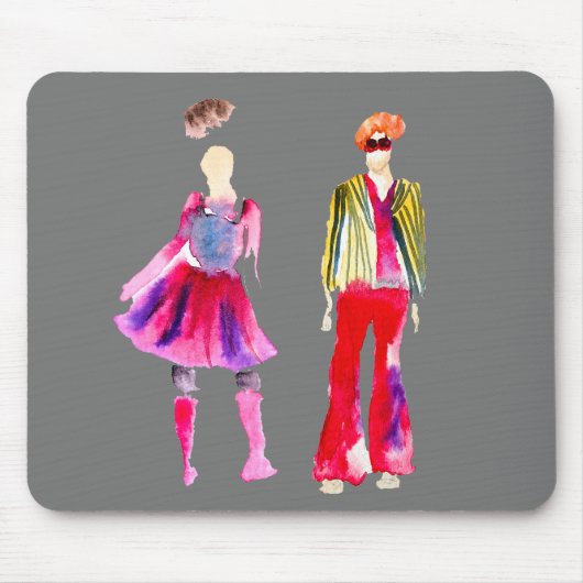 Bilder zur Illustration von Modebildern Art Aquare Mousepad (Vorne)