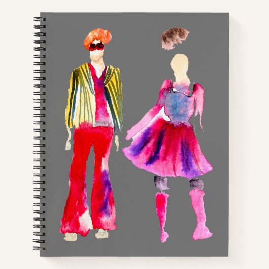 Bilder zur Illustration von Modebildern Art Aquare Notizblock (Vorderseite)