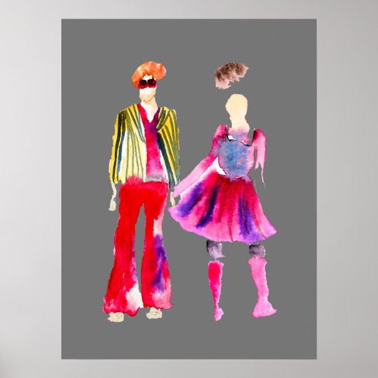 Bilder zur Illustration von Modebildern Art Aquare Poster (Vorne)