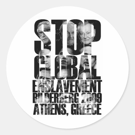 Bilderberg (ANTINWO-Krieg) Runder Aufkleber (Vorderseite)