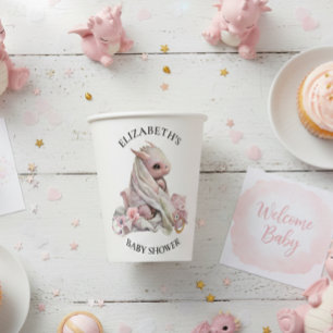 Bilderbuch-Welpe Pinker Drache Babyparty  Pappbecher