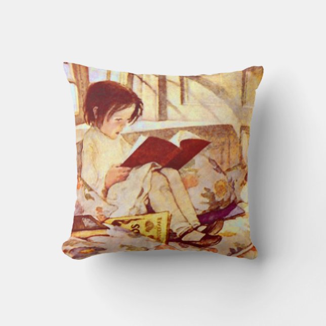 Bilderbücher im Winter Kissen (Vorderseite)