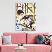 Bilderbücher im Winter Leinwanddruck (Insitu (Wohnzimmer))