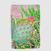BilderByMJ Prickly Pear Kaktus in Bloom Golf Handt Golfhandtuch (Vorderseite)