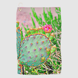 BilderByMJ Prickly Pear Kaktus in Bloom Golf Handt Golfhandtuch