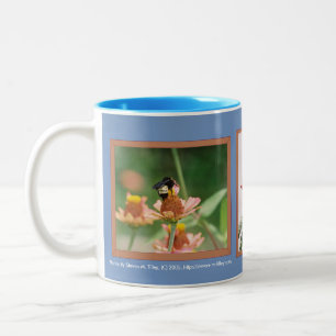 Bilderrahmen-Fotos der Blumen Zweifarbige Tasse
