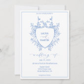 Bilderrahmen für blaue Wappen, Kalligrafieschrift Einladung (Vorderseite)