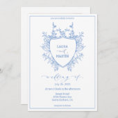 Bilderrahmen für blaue Wappen, Kalligrafieschrift Einladung (Vorne/Hinten)