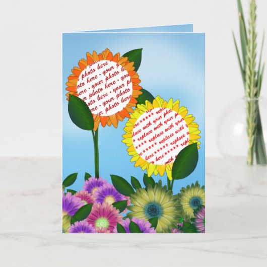 Bilderrahmen mit Frühlingsblumen Karte (Vorderseite)