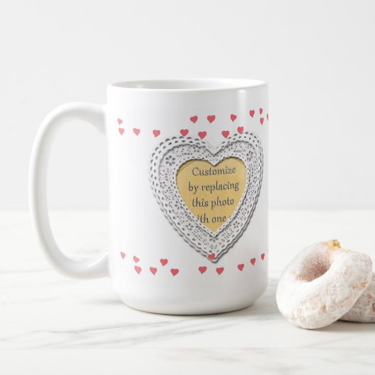 Bilderrahmen mit kleinen Herzen Kaffeetasse (Mit Donut)