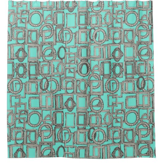 Bilderrahmen mit viel Knochenminze Duschvorhang (Vorderseite)