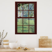 Bildfenster Landschaft - Kirschblüten. Poster (Küche)