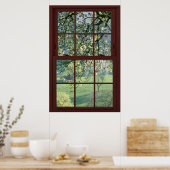 Bildfenster Landschaft - Kirschblüten. Poster (Küche)
