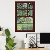 Bildfenster Landschaft - Kirschblüten. Poster (Heimbüro)