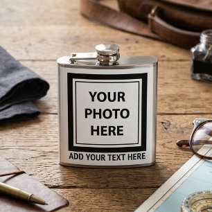 Bildfoto & Text hochladen – Anpassen Flachmann