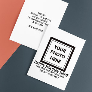 Bildfoto & Text hochladen – Einfach anpassen Feiertagskarte