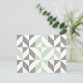 Bildgrün und Silver Geometric Deko Cube Pattern Postkarte (Stehend Vorderseite)