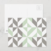 Bildgrün und Silver Geometric Deko Cube Pattern Postkarte (Vorne/Hinten)