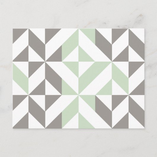 Bildgrün und Silver Geometric Deko Cube Pattern Postkarte (Vorderseite)