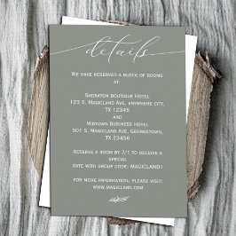 Bildgrün und Weiß-Kalligrafie Einfach Begleitkarte