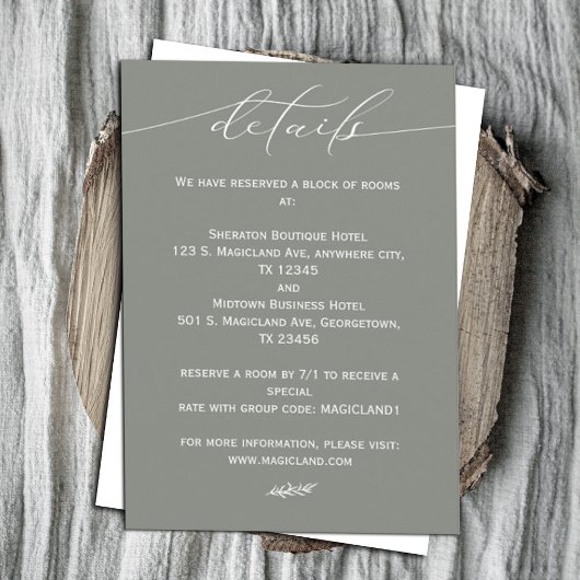 Bildgrün und Weiß-Kalligrafie Einfach Begleitkarte