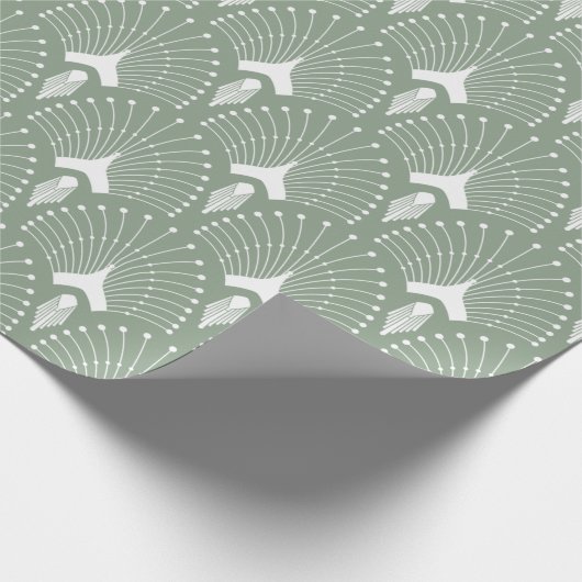 Bildgrün-weiß-Deko-Muster Geschenkpapier (Ecke)