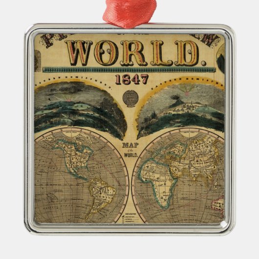 Bildhafte Ansicht der Welt Ornament Aus Metall (Vorne)