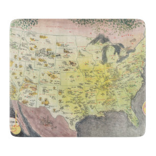 Bildhafte Karte von Amerika - Cartoon-Skizzen Schneidebrett