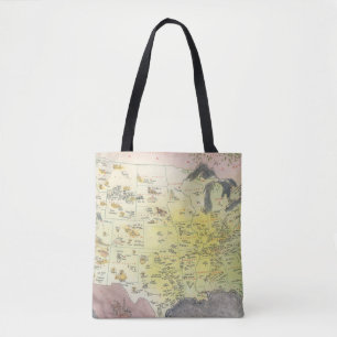 Bildhafte Karte von Amerika - Cartoon-Skizzen Tasche