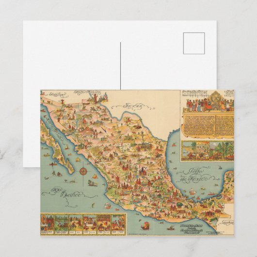 Bildhafte Karte von Mexiko (Vorne/Hinten)