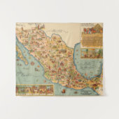 Bildhafte Karte von Mexiko Wandteppich (Vorderseite (Horizontal))