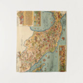 Bildhafte Karte von Mexiko Wandteppich (Vorderseite)