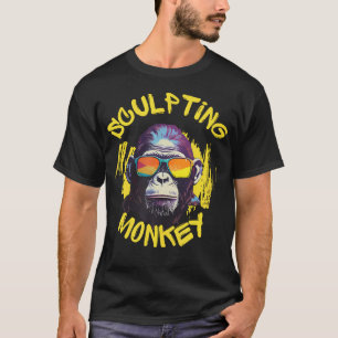 Bildhauer-Affe Künstler Kreative Tonmodellierung P T-Shirt