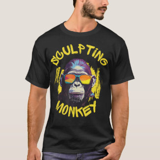 Bildhauer-Affe Künstler Kreative Tonmodellierung P T-Shirt