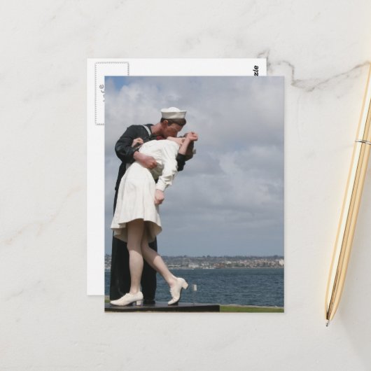 Bildhauerei bedingungslos Kapitulation San Diego Postkarte (Vorderseite/Rückseite Beispiel)