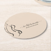 Bildhauerei in Beige Runder Pappuntersetzer (Angewinkelt)